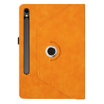 Tablet Case For Samsung Galaxy Tab S10 FE  /  S9 FE  /  S9 Rotating Stand Card Holder Smile Imprinted Microfiber Leather Cover