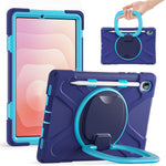 For Samsung Galaxy Tab S11 X730 / X736 / X736B Tablet Case TPU + PC + Silicone Cover Swivel Kickstand Handle Grip