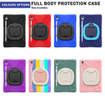 For Samsung Galaxy Tab S11 X730 / X736 / X736B Tablet Case TPU + PC + Silicone Cover Swivel Kickstand Handle Grip