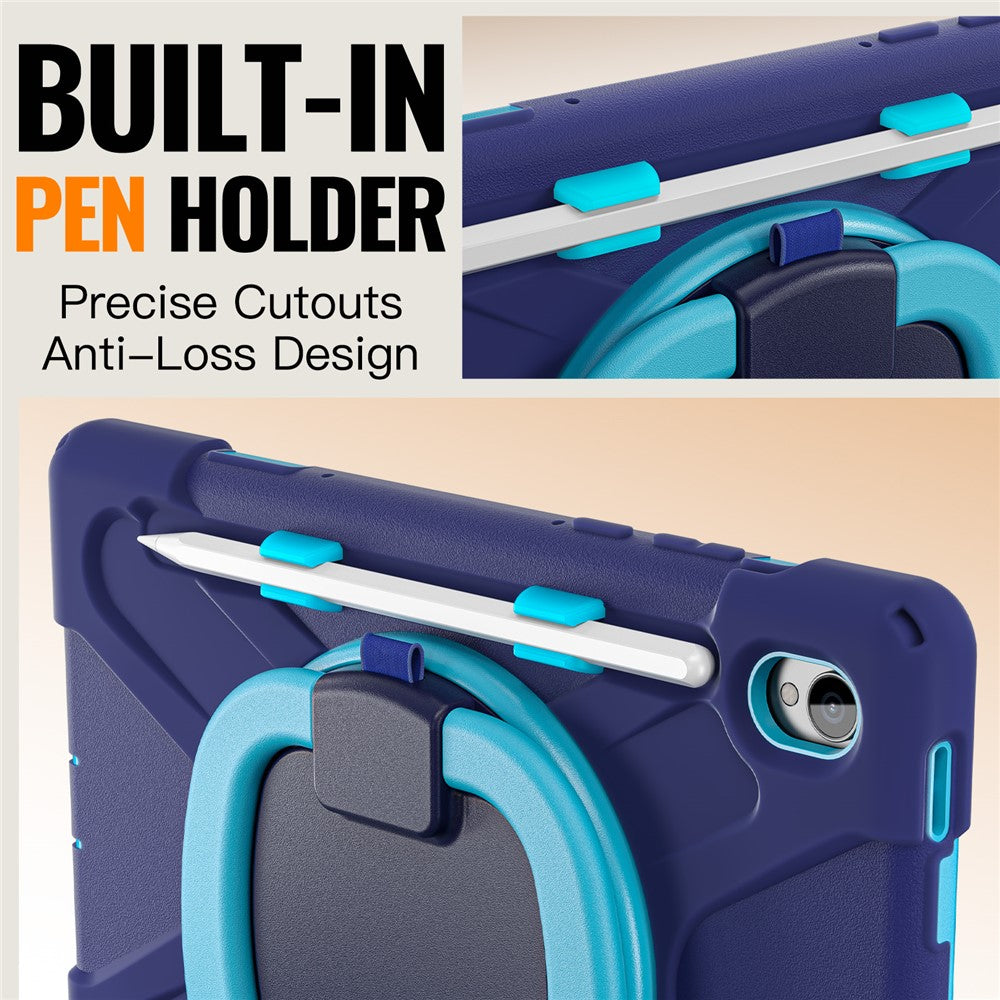 For Samsung Galaxy Tab S11 X730 / X736 / X736B Tablet Case TPU + PC + Silicone Cover Swivel Kickstand Handle Grip