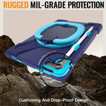 For Samsung Galaxy Tab S11 X730 / X736 / X736B Tablet Case TPU + PC + Silicone Cover Swivel Kickstand Handle Grip