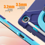 For Samsung Galaxy Tab S11 X730 / X736 / X736B Tablet Case TPU + PC + Silicone Cover Swivel Kickstand Handle Grip