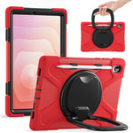 For Samsung Galaxy Tab S11 X730 / X736 / X736B Tablet Case TPU + PC + Silicone Cover Swivel Kickstand Handle Grip