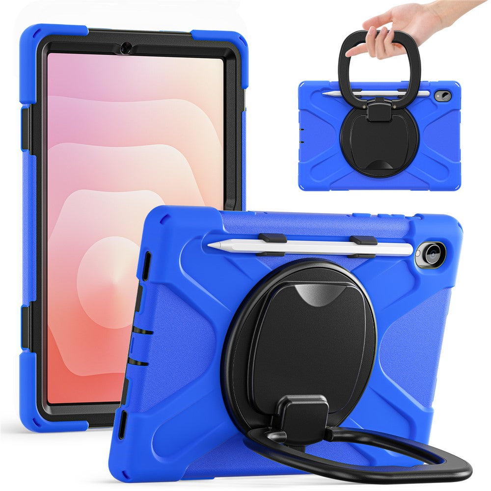For Samsung Galaxy Tab S11 X730 / X736 / X736B Tablet Case TPU + PC + Silicone Cover Swivel Kickstand Handle Grip