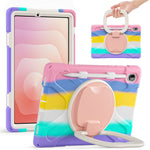 For Samsung Galaxy Tab S11 X730 / X736 / X736B Tablet Case TPU + PC + Silicone Cover Swivel Kickstand Handle Grip