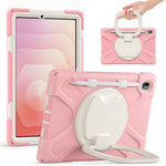 For Samsung Galaxy Tab S11 X730 / X736 / X736B Tablet Case TPU + PC + Silicone Cover Swivel Kickstand Handle Grip