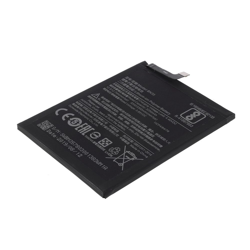 Til Xiaomi Redmi 5 3.85V 3200mAh genopladeligt Li-ion polymerbatteri udskiftningsdel (BN35) (uden logo)