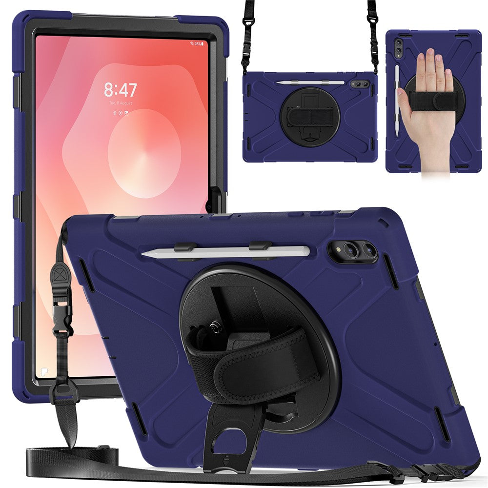 For Samsung Galaxy Tab S12 Ultra / S11 Ultra Kickstand Case TPU PC Silicone Tablet Cover with Shoulder Strap