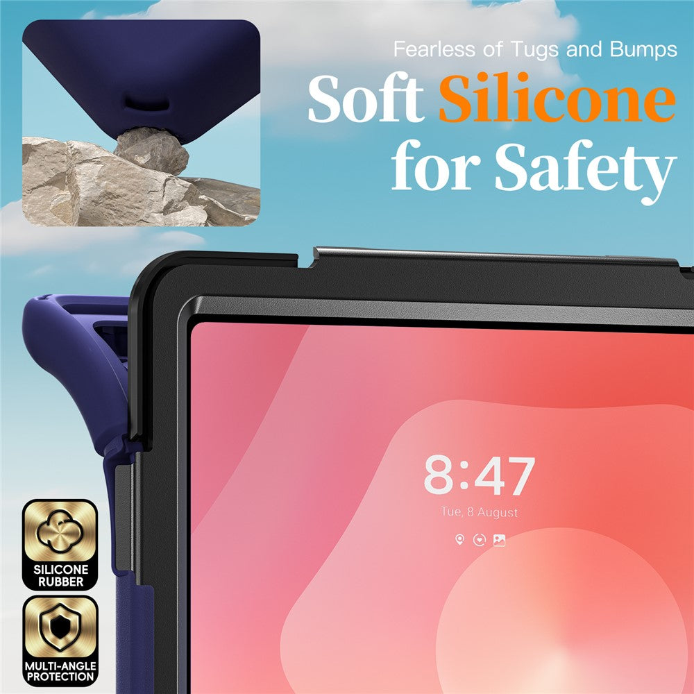 For Samsung Galaxy Tab S12 Ultra / S11 Ultra Kickstand Case TPU PC Silicone Tablet Cover with Shoulder Strap