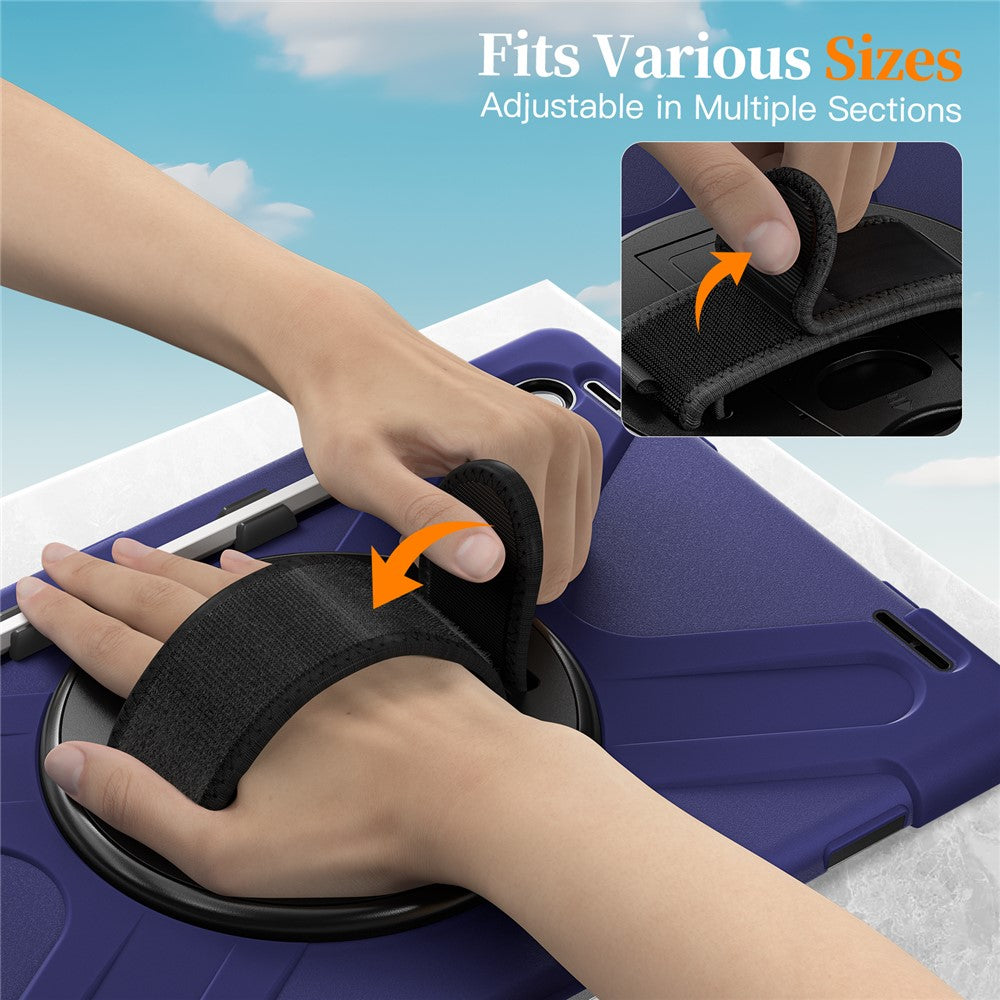 For Samsung Galaxy Tab S12 Ultra / S11 Ultra Kickstand Case TPU PC Silicone Tablet Cover with Shoulder Strap