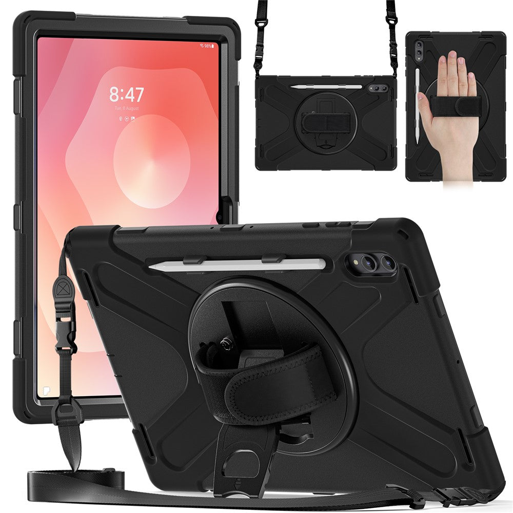 For Samsung Galaxy Tab S12 Ultra / S11 Ultra Kickstand Case TPU PC Silicone Tablet Cover with Shoulder Strap
