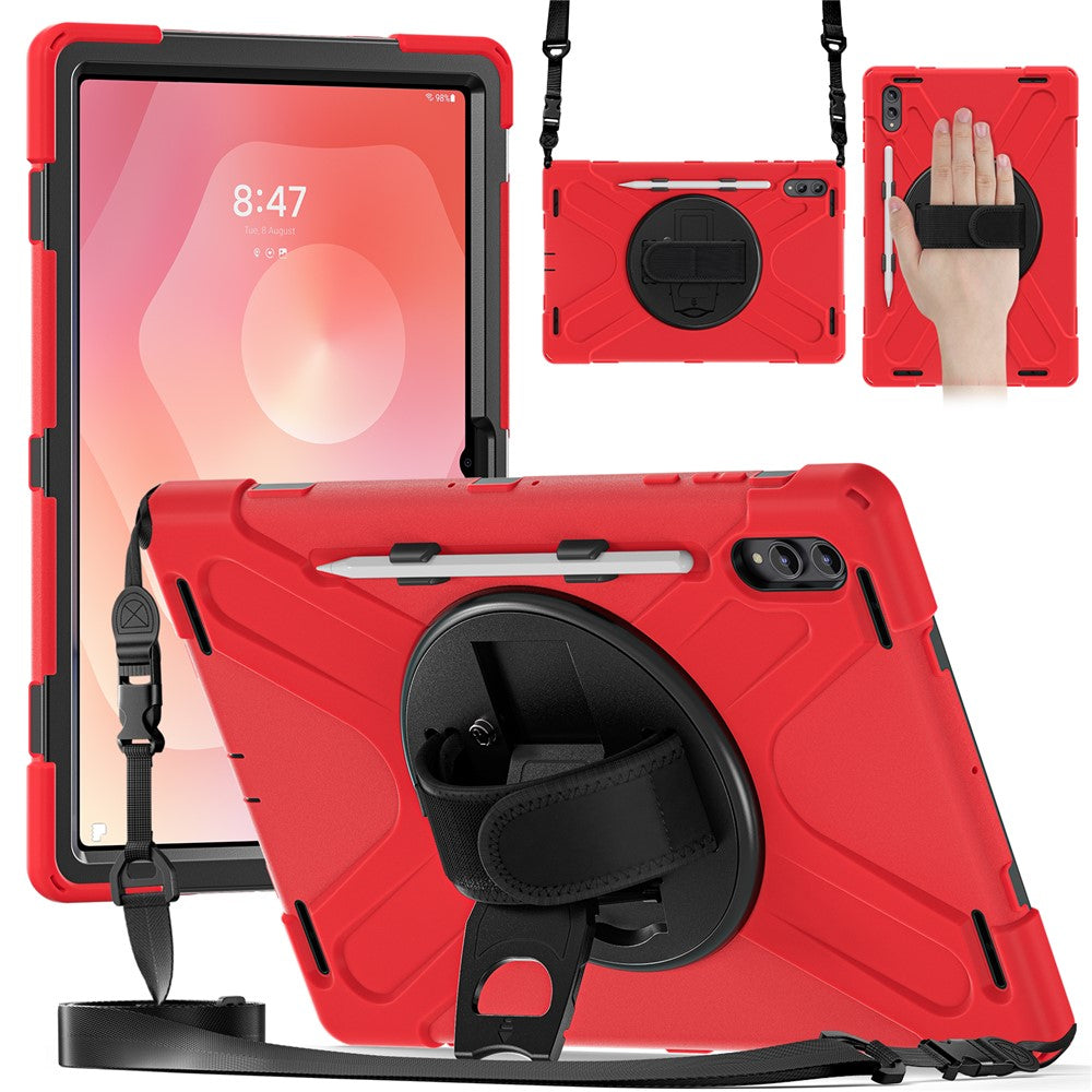 For Samsung Galaxy Tab S12 Ultra / S11 Ultra Kickstand Case TPU PC Silicone Tablet Cover with Shoulder Strap