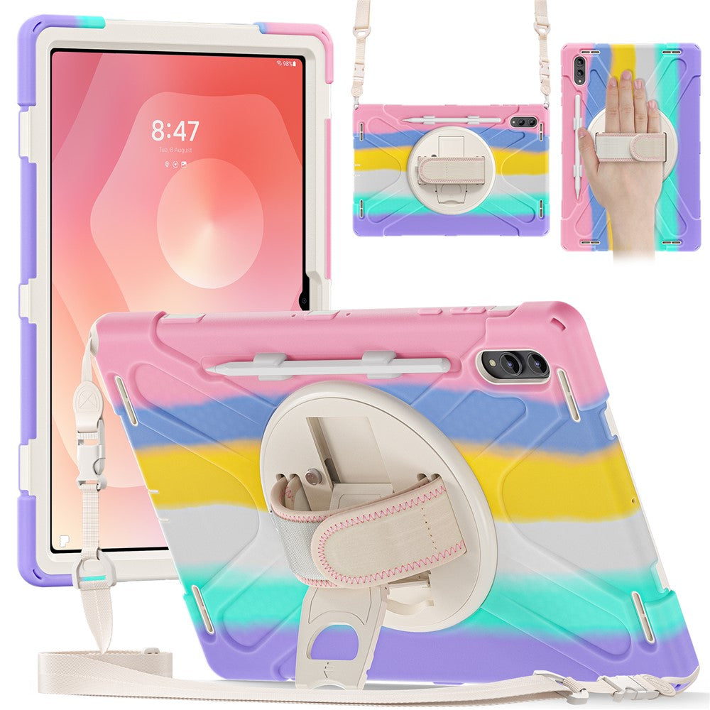For Samsung Galaxy Tab S12 Ultra / S11 Ultra Kickstand Case TPU PC Silicone Tablet Cover with Shoulder Strap