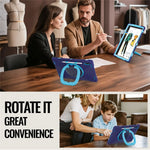For Samsung Galaxy Tab S12 Ultra / S11 Ultra Cover TPU + PC + Silikone Tablet Cover Drejelig Stander Håndtag Greb