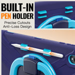 For Samsung Galaxy Tab S12 Ultra / S11 Ultra Cover TPU + PC + Silikone Tablet Cover Drejelig Stander Håndtag Greb