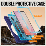 For Samsung Galaxy Tab S12 Ultra / S11 Ultra Cover TPU + PC + Silikone Tablet Cover Drejelig Stander Håndtag Greb