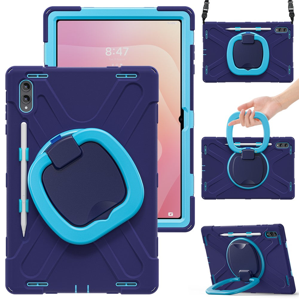 Til Samsung Galaxy Tab S12 Ultra / S11 Ultra cover med skulderrem TPU + PC + Silikone kickstand tablet cover