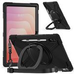 Til Samsung Galaxy Tab S12 Ultra / S11 Ultra cover med skulderrem TPU + PC + Silikone kickstand tablet cover