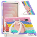 Til Samsung Galaxy Tab S12 Ultra / S11 Ultra cover med skulderrem TPU + PC + Silikone kickstand tablet cover