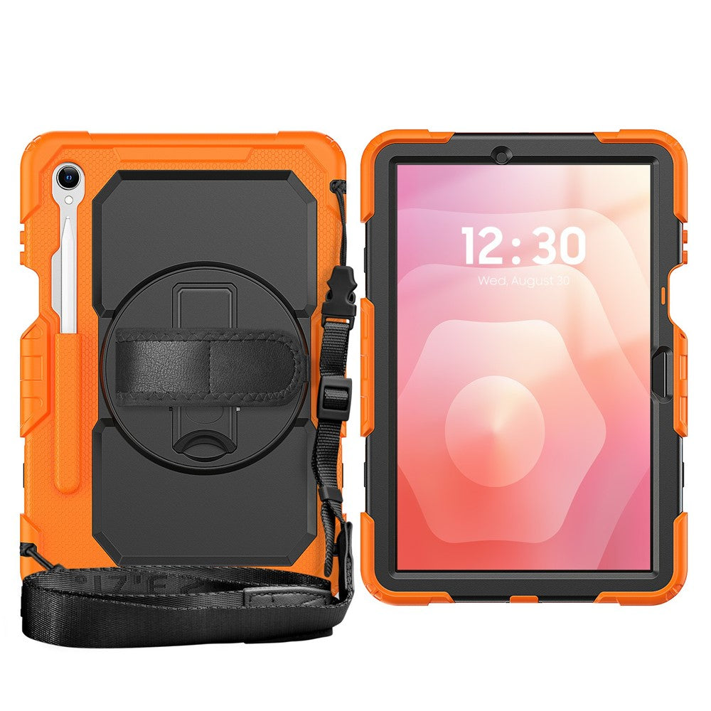 For Samsung Galaxy Tab S11 Case PC + Silicone Tablet Cover with PET Film and Shoulder Strap