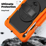 For Samsung Galaxy Tab S11 Case PC + Silicone Tablet Cover with PET Film and Shoulder Strap
