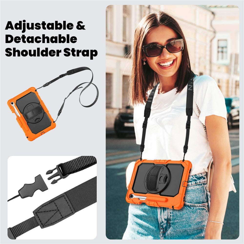 For Samsung Galaxy Tab S11 Case PC + Silicone Tablet Cover with PET Film and Shoulder Strap