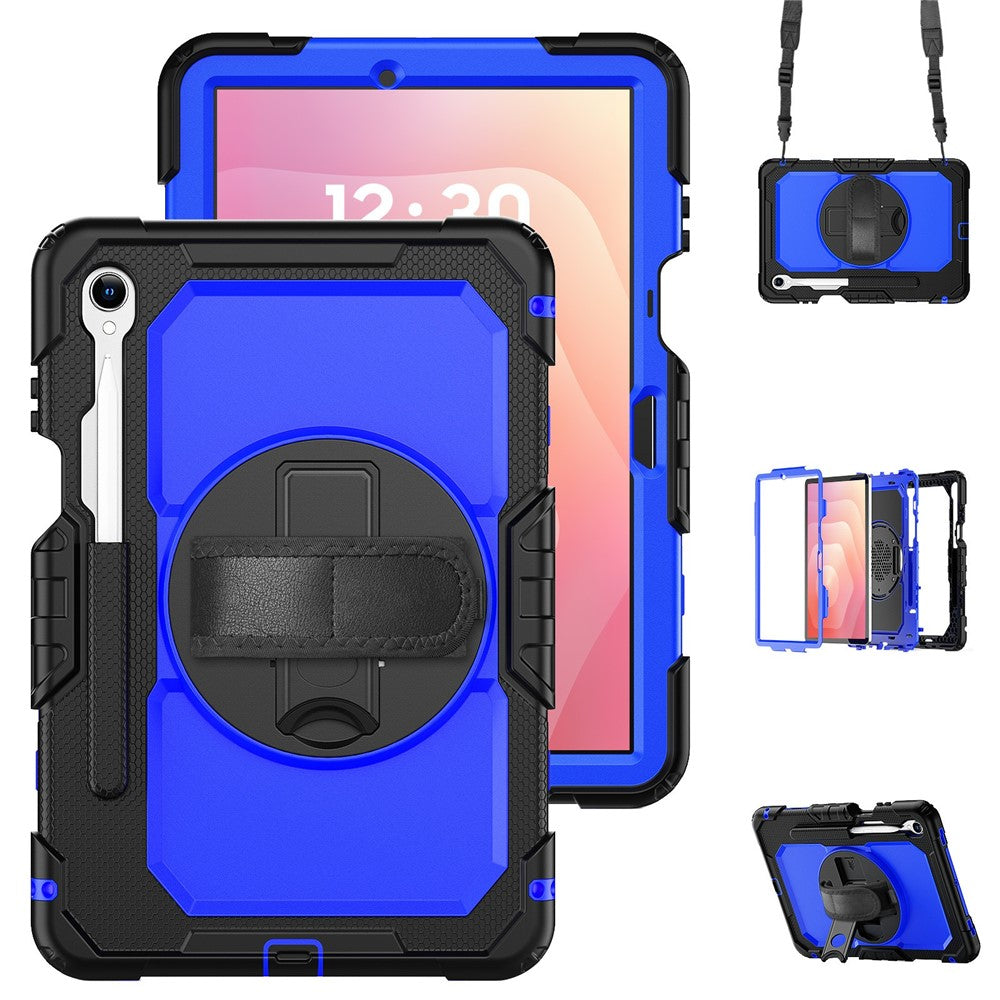 For Samsung Galaxy Tab S11 Case PC + Silicone Tablet Cover with PET Film and Shoulder Strap