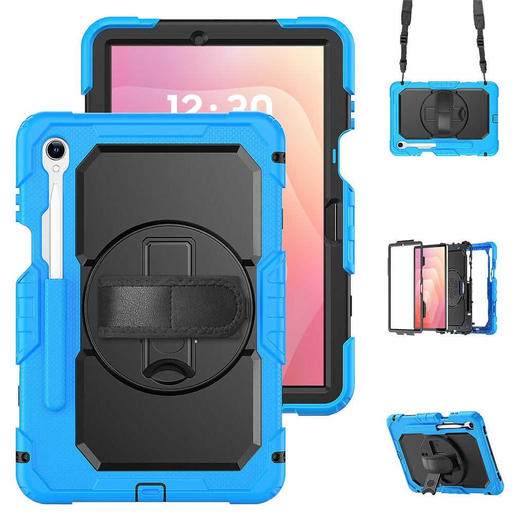For Samsung Galaxy Tab S11 Case PC + Silicone Tablet Cover with PET Film and Shoulder Strap