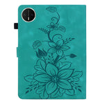For Huawei MatePad Mini Case Lily Flower Imprint Card Slots Leather Tablet Cover
