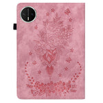 For Huawei MatePad Mini Case Card Holder Anti-Scratch Leather Cover Rose Flower Imprint