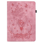 For Huawei MatePad Mini Case Card Holder Anti-Scratch Leather Cover Rose Flower Imprint