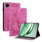 For Huawei MatePad Mini Case Card Holder Anti-Scratch Leather Cover Rose Flower Imprint