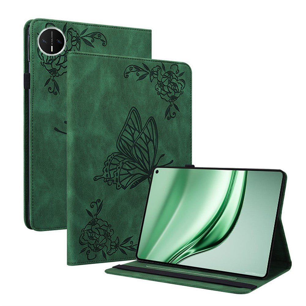For Huawei MatePad Mini Case Butterfly Flower Imprint PU Leather Tablet Cover with Card Slots
