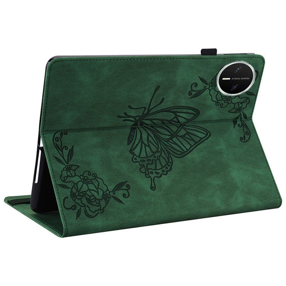 For Huawei MatePad Mini Case Butterfly Flower Imprint PU Leather Tablet Cover with Card Slots