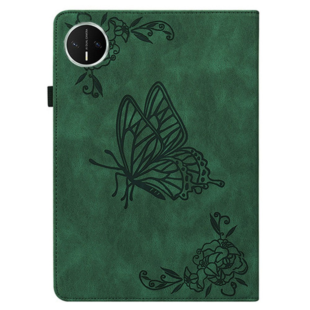 For Huawei MatePad Mini Case Butterfly Flower Imprint PU Leather Tablet Cover with Card Slots