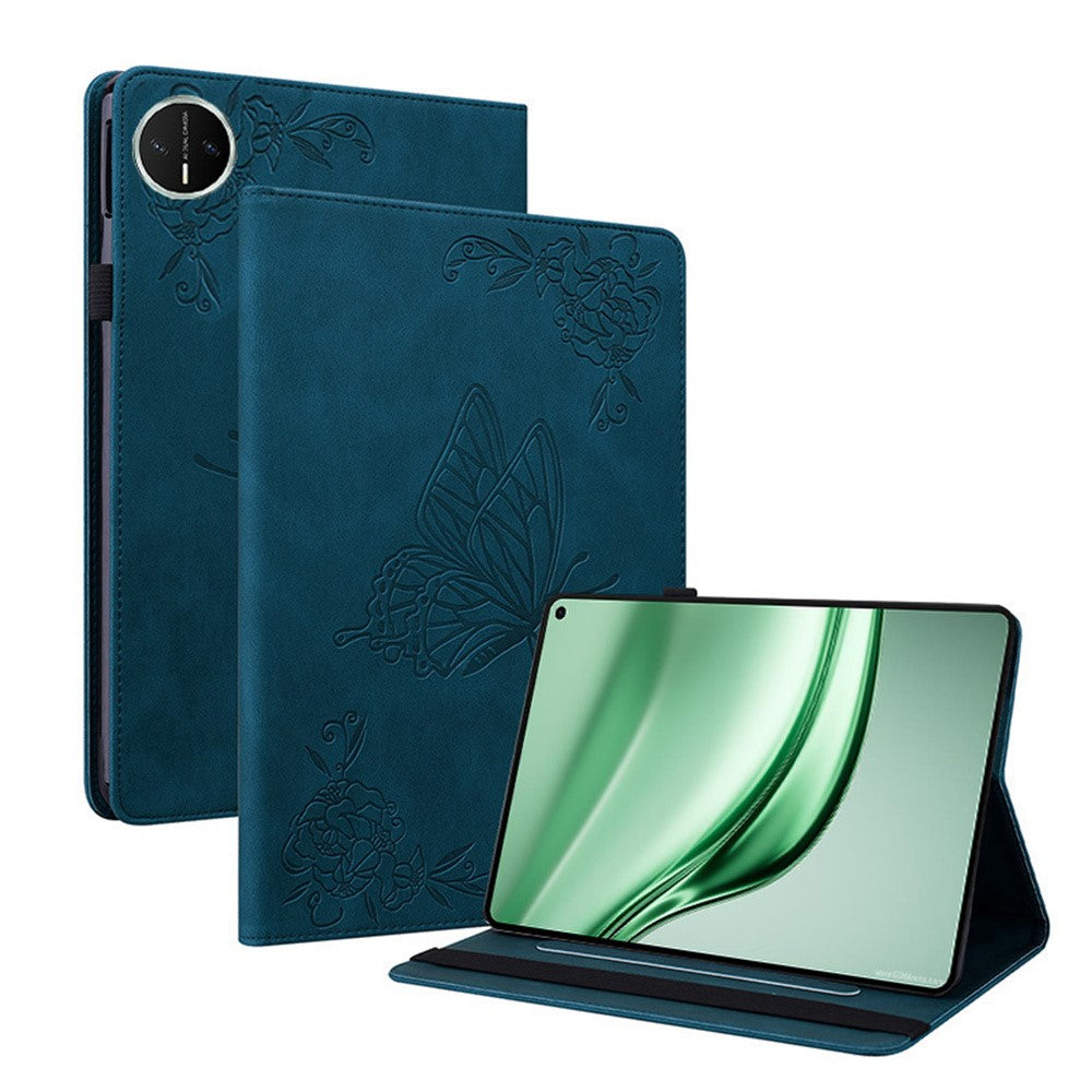 For Huawei MatePad Mini Case Butterfly Flower Imprint PU Leather Tablet Cover with Card Slots