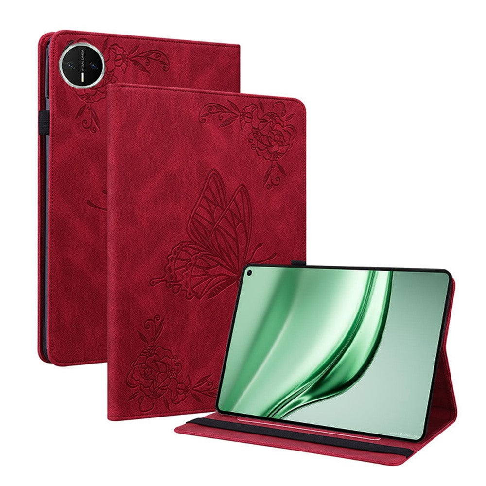For Huawei MatePad Mini Case Butterfly Flower Imprint PU Leather Tablet Cover with Card Slots