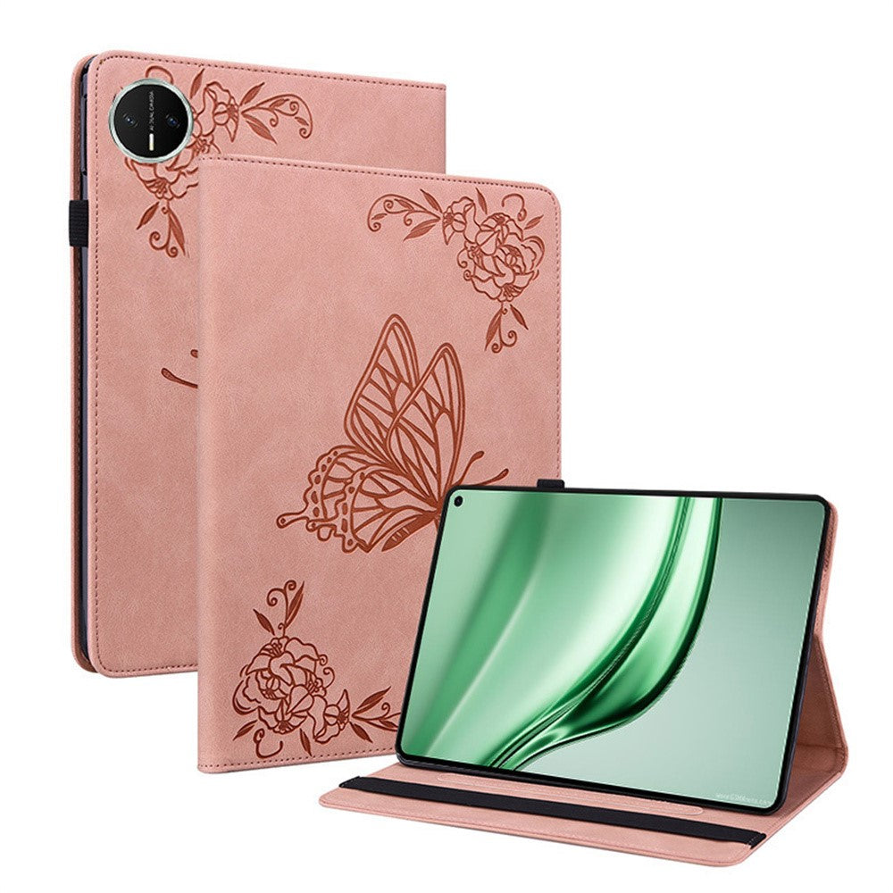 For Huawei MatePad Mini Case Butterfly Flower Imprint PU Leather Tablet Cover with Card Slots