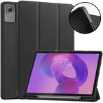 For Lenovo Idea Tab Plus Stand Case Shock-Absorbent Leather Tablet Cover with Pen Slot
