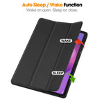For Lenovo Idea Tab Plus Stand Case Shock-Absorbent Leather Tablet Cover with Pen Slot