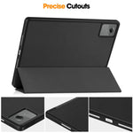 For Lenovo Idea Tab Plus Stand Case Shock-Absorbent Leather Tablet Cover with Pen Slot