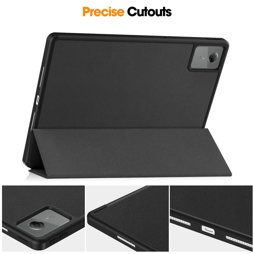 For Lenovo Idea Tab Plus Stand Case Shock-Absorbent Leather Tablet Cover with Pen Slot