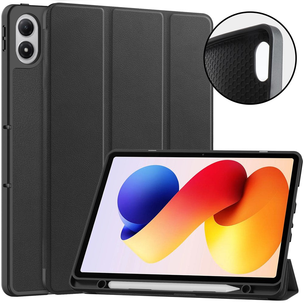 For Xiaomi Poco Pad M1 / Redmi Pad 2 Pro Stand Case Shock-Absorbent Leather Tablet Cover with Pen Slot