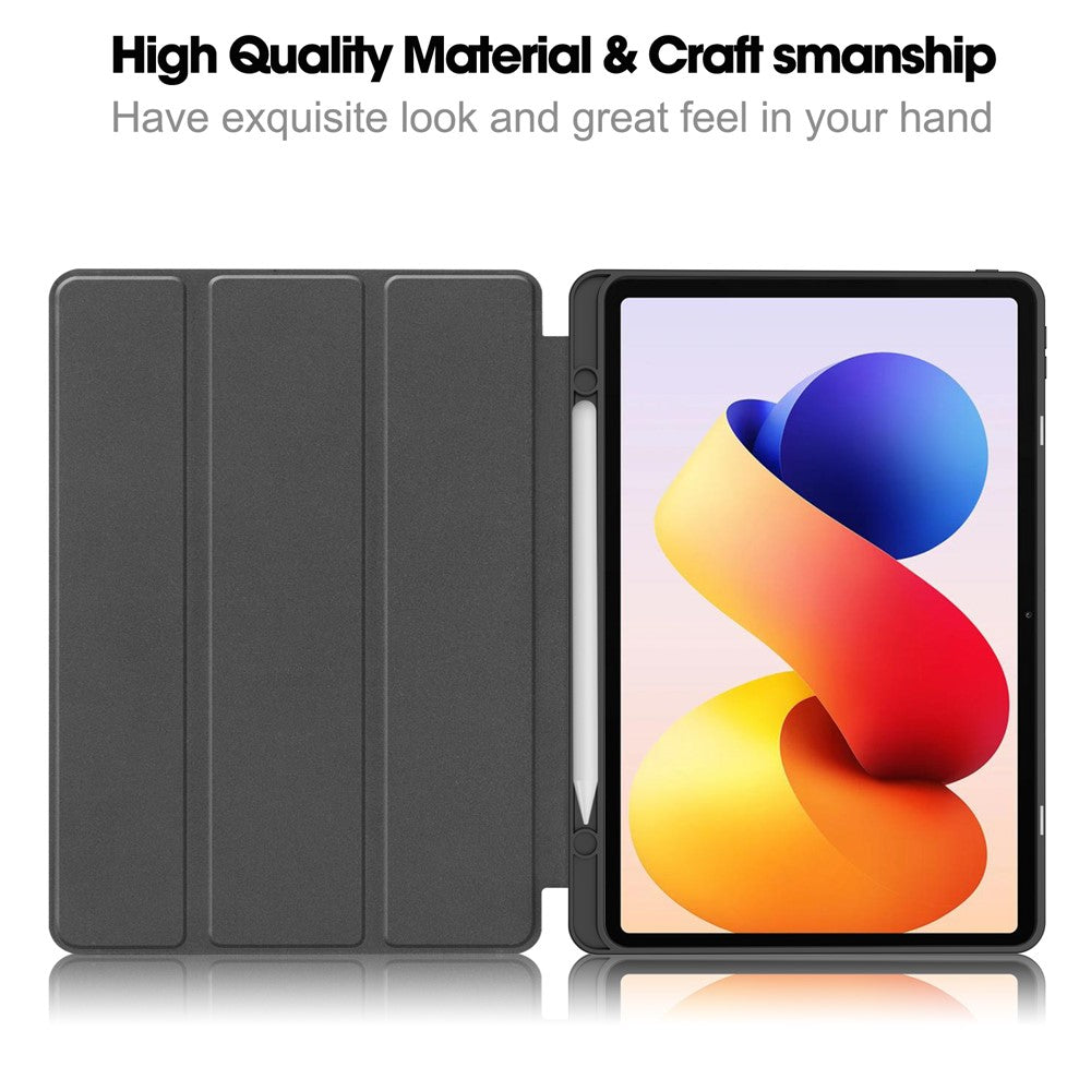 For Xiaomi Poco Pad M1 / Redmi Pad 2 Pro Stand Case Shock-Absorbent Leather Tablet Cover with Pen Slot