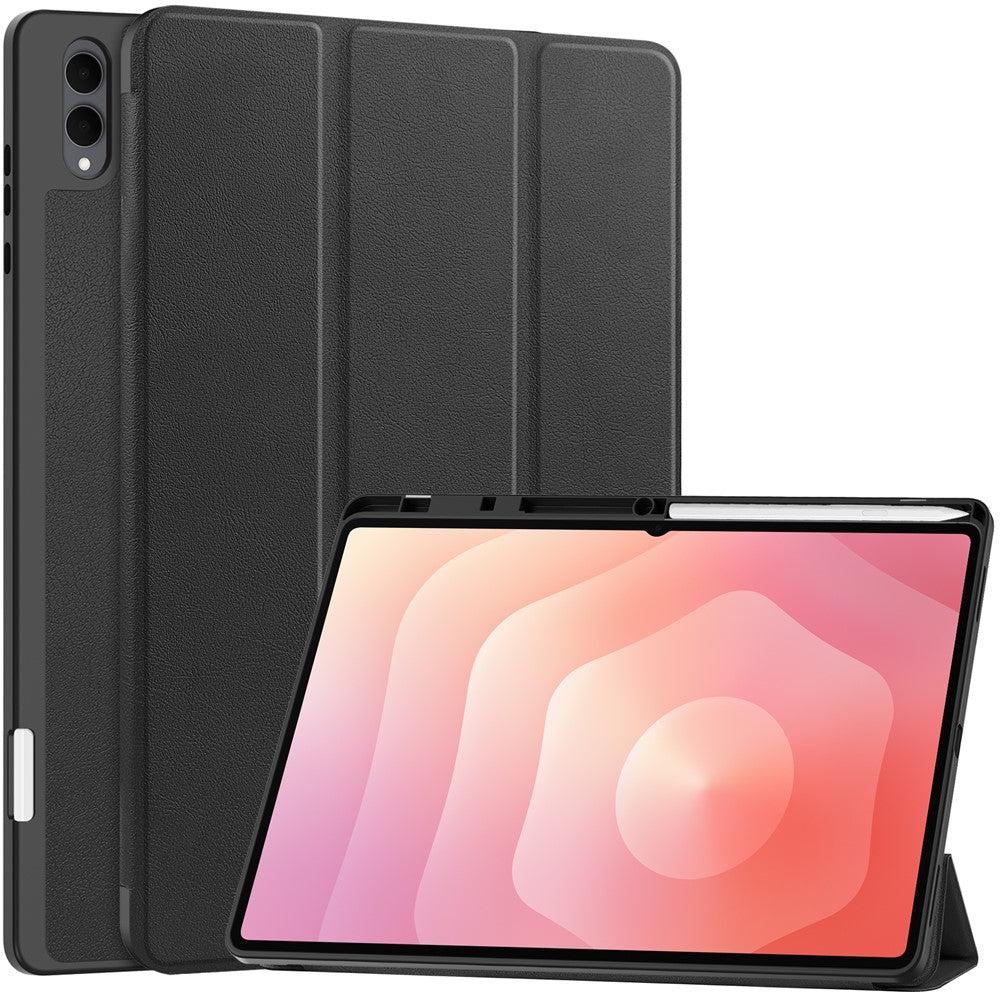 For Samsung Galaxy Tab S11 Ultra Stand Case Shock-Absorbent Leather Tablet Cover with Pen Slot