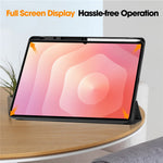 For Samsung Galaxy Tab S11 Ultra Stand Case Shock-Absorbent Leather Tablet Cover with Pen Slot