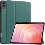 For Samsung Galaxy Tab S11 Ultra Stand Case Shock-Absorbent Leather Tablet Cover with Pen Slot