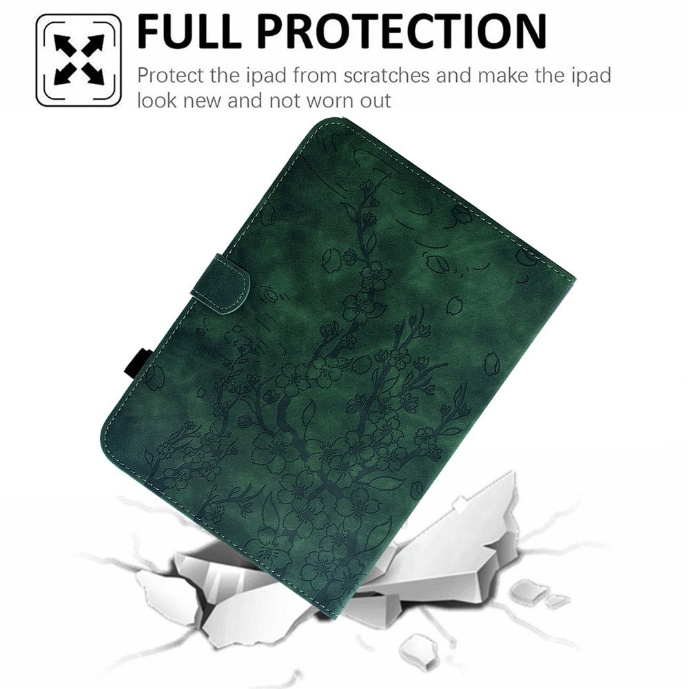 For Lenovo Idea Tab Pro / Tab P12 Pro Gen 2 Case Imprinted Plum Blossom Stand Card Slots Leather Tablet Cover with Auto Sleep / Wake