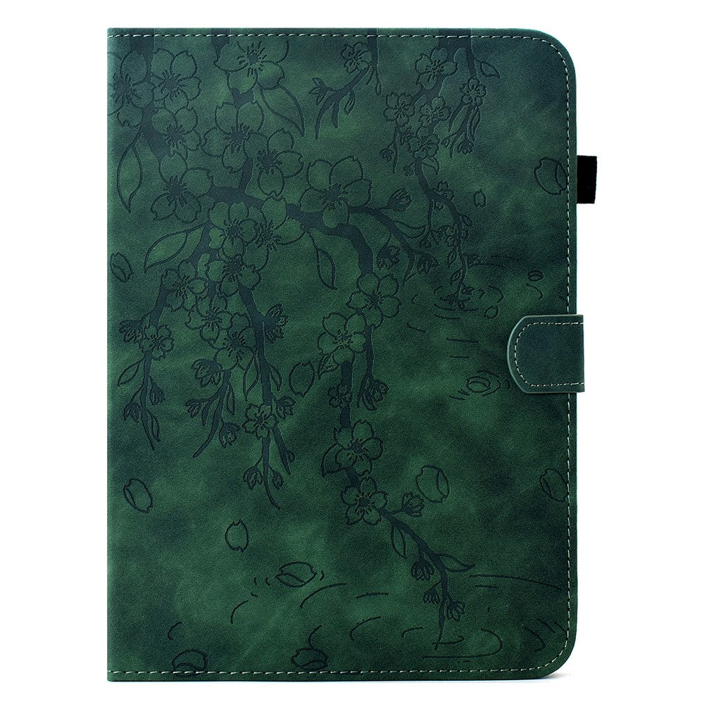 For Lenovo Idea Tab Pro / Tab P12 Pro Gen 2 Case Imprinted Plum Blossom Stand Card Slots Leather Tablet Cover with Auto Sleep / Wake
