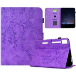 For Lenovo Idea Tab Pro / Tab P12 Pro Gen 2 Case Imprinted Plum Blossom Stand Card Slots Leather Tablet Cover with Auto Sleep / Wake